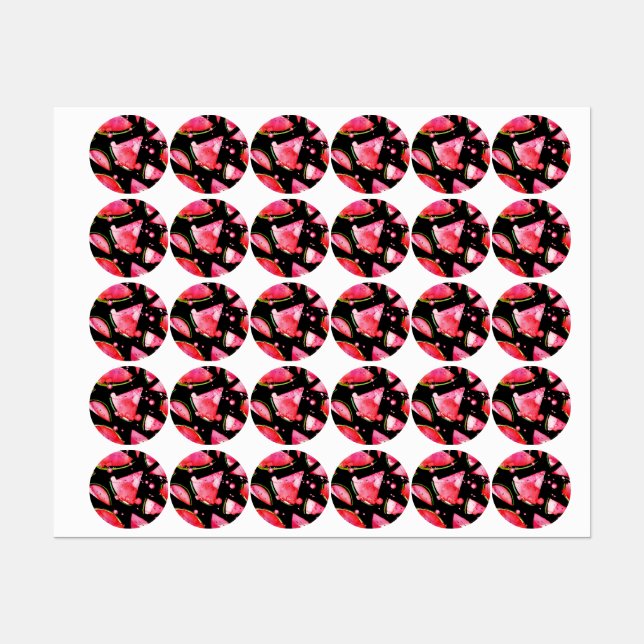 Watercolor Watermelon 2 Etiketten (Blatt)