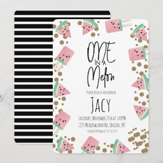 Watercolor Watermelon Confetti Glitzer Triomphe Einladung