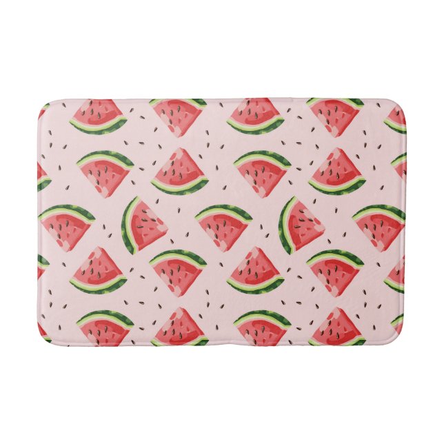 Watercolor Watermelon Frucht Muster Badematte (Vorderseite)