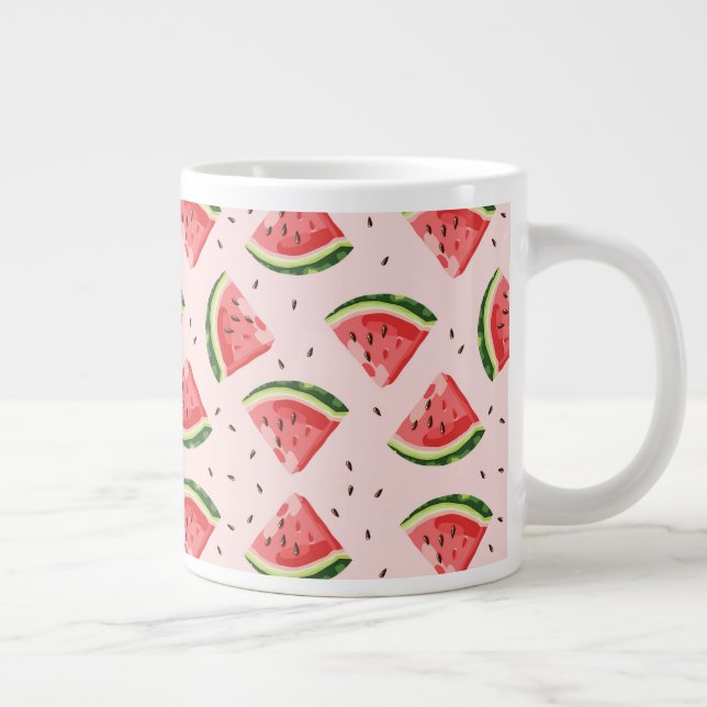 Watercolor Watermelon Frucht Muster Jumbo-Tasse (Rechts)