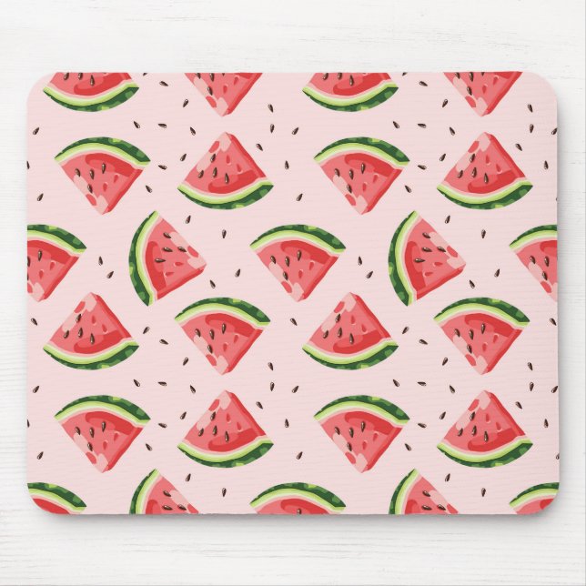 Watercolor Watermelon Frucht Muster Mousepad (Vorne)