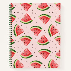 Watercolor Watermelon Frucht Muster Notizbuch