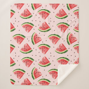Watercolor Watermelon Frucht Muster Sherpadecke