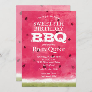 Watercolor Watermelon Geburtstagsparty Einladung