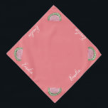 Watercolor Watermelon Script Name Pet Bandana Halstuch<br><div class="desc">Niedlicher Name des Tieres Bandana mit Watermelon</div>