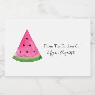 Watercolor Watermelon Slice Lebensmitteletikett