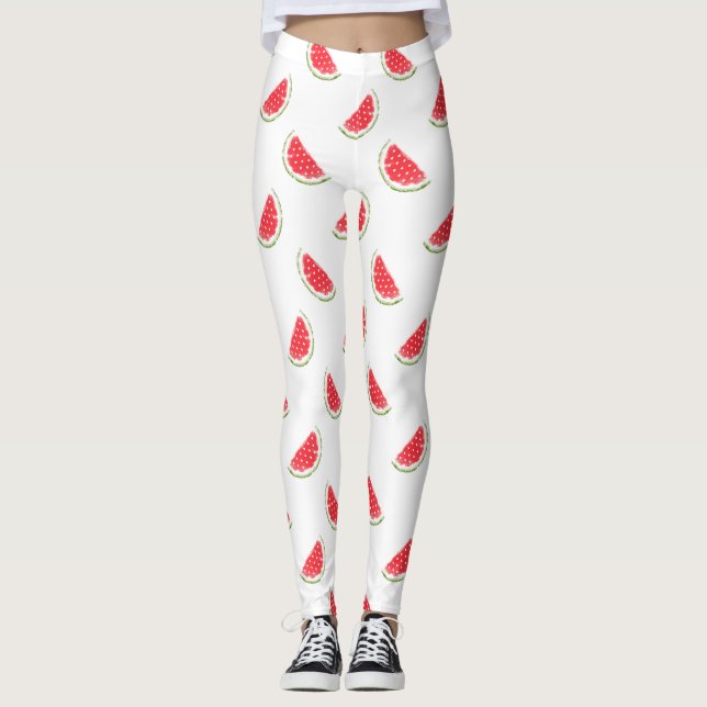 Watercolor Watermelone Muster Leggings (Vorderseite)
