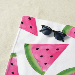 Watercolor Watermelone Wedge Pattern Strandtuch