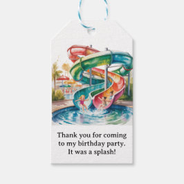 Watercolor Waterslide Kid Birthday Party Thank You Geschenkanhänger