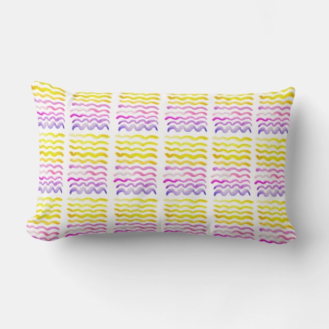 Watercolor Wave Design Pillow Lendenkissen (Vorderseite)