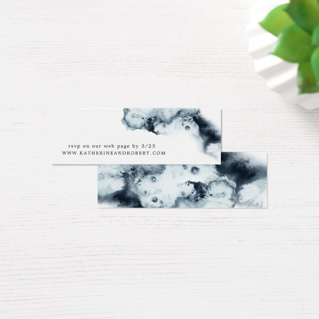 Watercolor Waves Wedding Website Card (Schreibtisch)