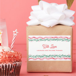 Watercolor Wavy Holiday Garland Frame Rechteckiger Aufkleber