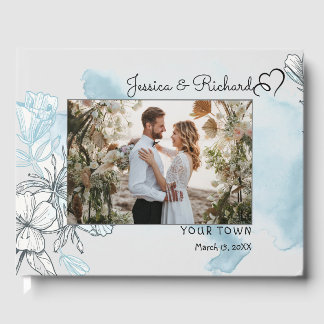 Watercolor Wedding FOTO Guest Book Gästebuch