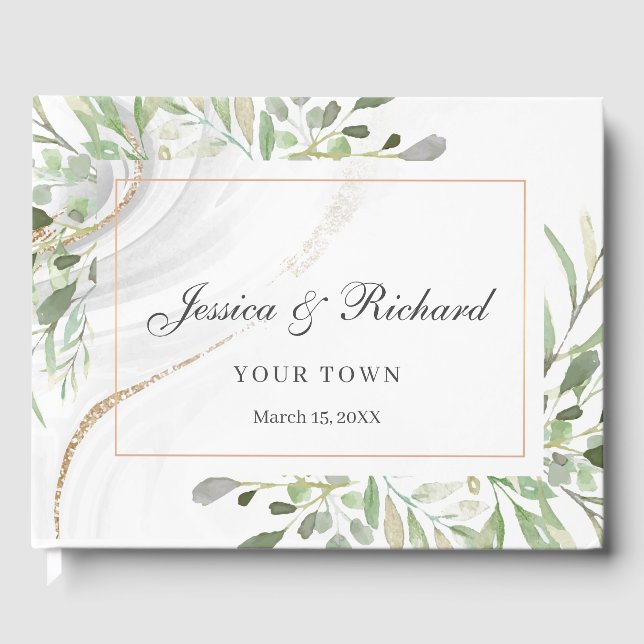 Watercolor Wedding Guest Book Gästebuch (Vorderseite)
