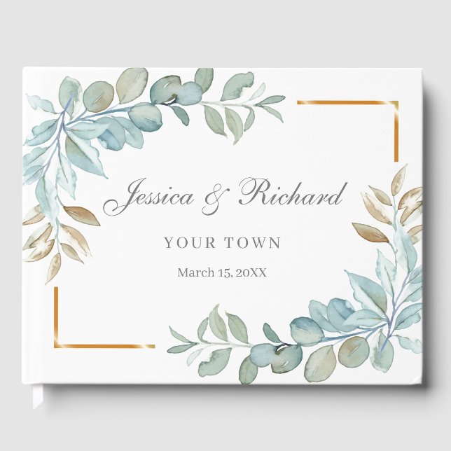 Watercolor Wedding Guest Book Gästebuch (Vorderseite)