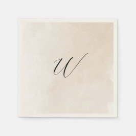 Watercolor Wedding Initial Napkin Serviette