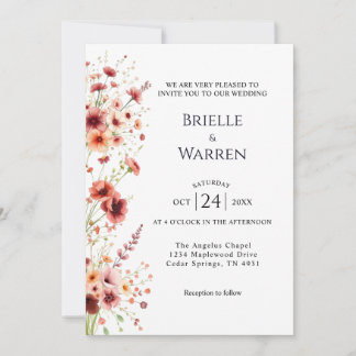 Watercolor Wedding Invitation with Wild Flowers Einladung