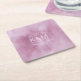 Watercolor Wedding Lilac ID654 Rechteckiger Pappuntersetzer