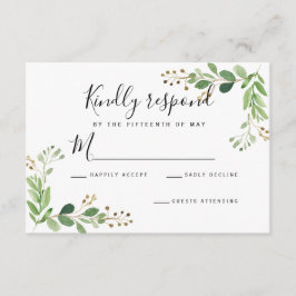 Watercolor Wedding RSVP für Sommerwiese-Blätter