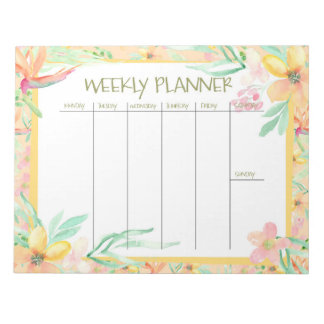Watercolor Weekly Planner Notizblock