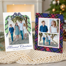 Watercolor-Weihnachts-Kariert-Schleifen-Girlande-S