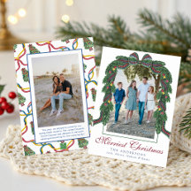 Watercolor-Weihnachts-Kariert-Schleifen-Girlande-S