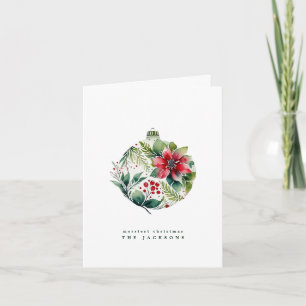 Watercolor-Weihnachts-Poinsettia-Wackelfigur Fot Feiertagskarte
