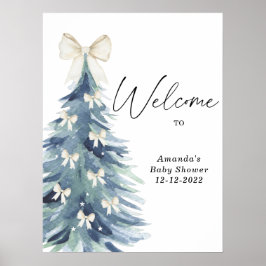 Watercolor-Weihnachtsbaum-Bug Baby-Dusche Poster