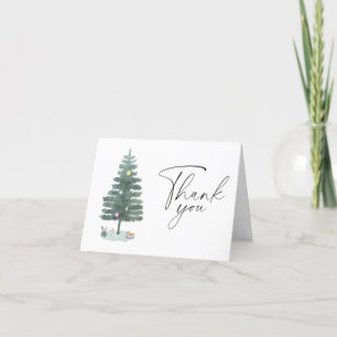 Watercolor Weihnachtsbaum Danke