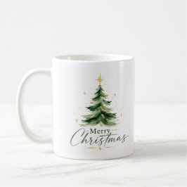 Watercolor-Weihnachtsbaum Elegantes Frohe Weihnach Kaffeetasse