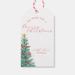Watercolor-Weihnachtsbaum-Geschenkanhänger Geschenkanhänger