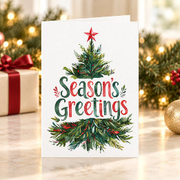Watercolor-Weihnachtsbaum Grußkarte zur Weihnachts Karte
