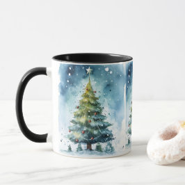 Watercolor-Weihnachtsbaum Winter Wonderland Feiert Tasse