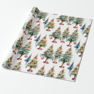 Watercolor Weihnachtsbaum Wrapping Paper Geschenkpapier