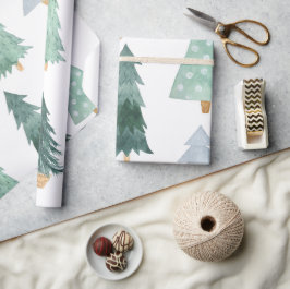 Watercolor Weihnachtsbaum Wrapping Paper Geschenkpapier