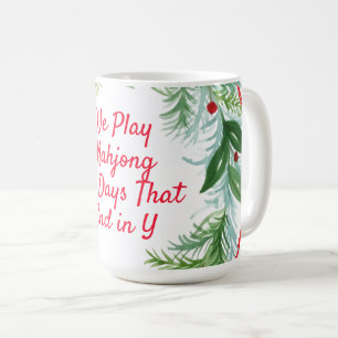 Watercolor Weihnachtsfest Wreath MAHJONG Kaffeetasse