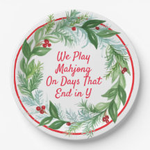 Watercolor Weihnachtsfest Wreath MAHJONG