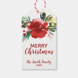 Watercolor Weihnachtsgeschenk-Tag Geschenkanhänger