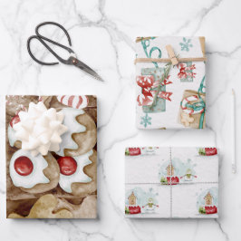 Watercolor Weihnachtsgeschenk Wrap Geschenkpapier Set