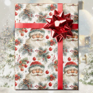 Watercolor Weihnachtsmann Weihnachten Hütte Geschenkpapier