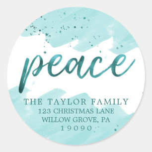 Watercolor-WeihnachtsRücksendeadresse des Runder Aufkleber