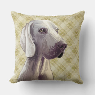 WATERCOLOR WEIMARANER HUNDE GESICHT KISSEN