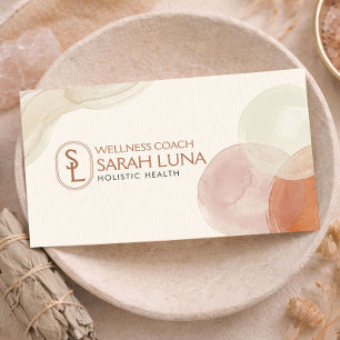 Watercolor Wellness Coach Ganzheitliche Gesundheit Visitenkarte