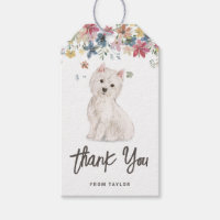 Watercolor Westie Dog Birthday Party Danke