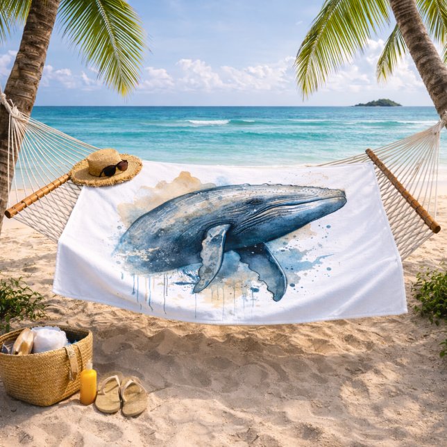 Watercolor Whale Wonder Badehandtuch (Von Creator hochgeladen)