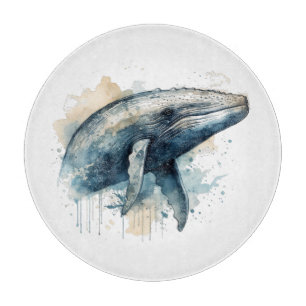 Watercolor Whale Wonder Schneidebrett