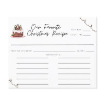 Watercolor Whimsical Christmas Rezept Card