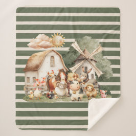 Watercolor Whimsical Farm Animals Sherpadecke