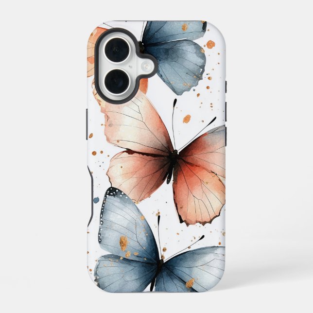 Watercolor Whimsy Flight Artistic Butterfly Case iPhone 16 Hülle (Rückseite)