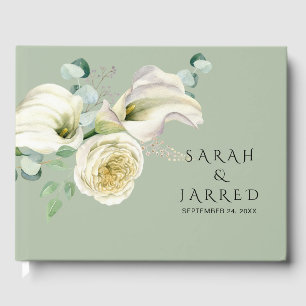 Watercolor White Calla Lilies Bouquet Gästebuch